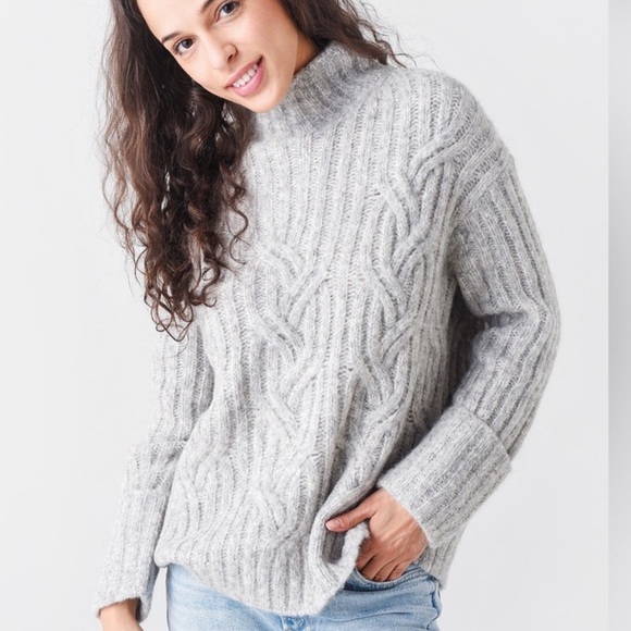 Vince Sweaters - Vince Mirrored Cable Turtleneck Sweater